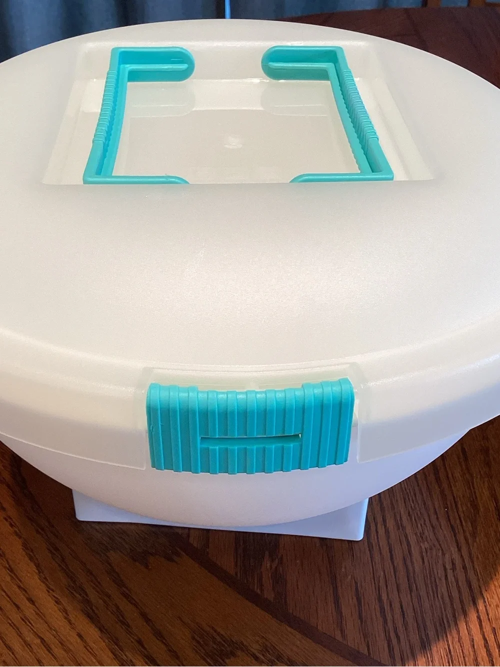 Iris Schwartz 2-78-722 Large Pasta/Salad Bowl & Lid With Teal/Aqua Handles